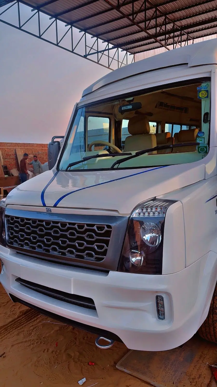 Comfortable Maharaja seats in 12 seater luxury tempo traveller